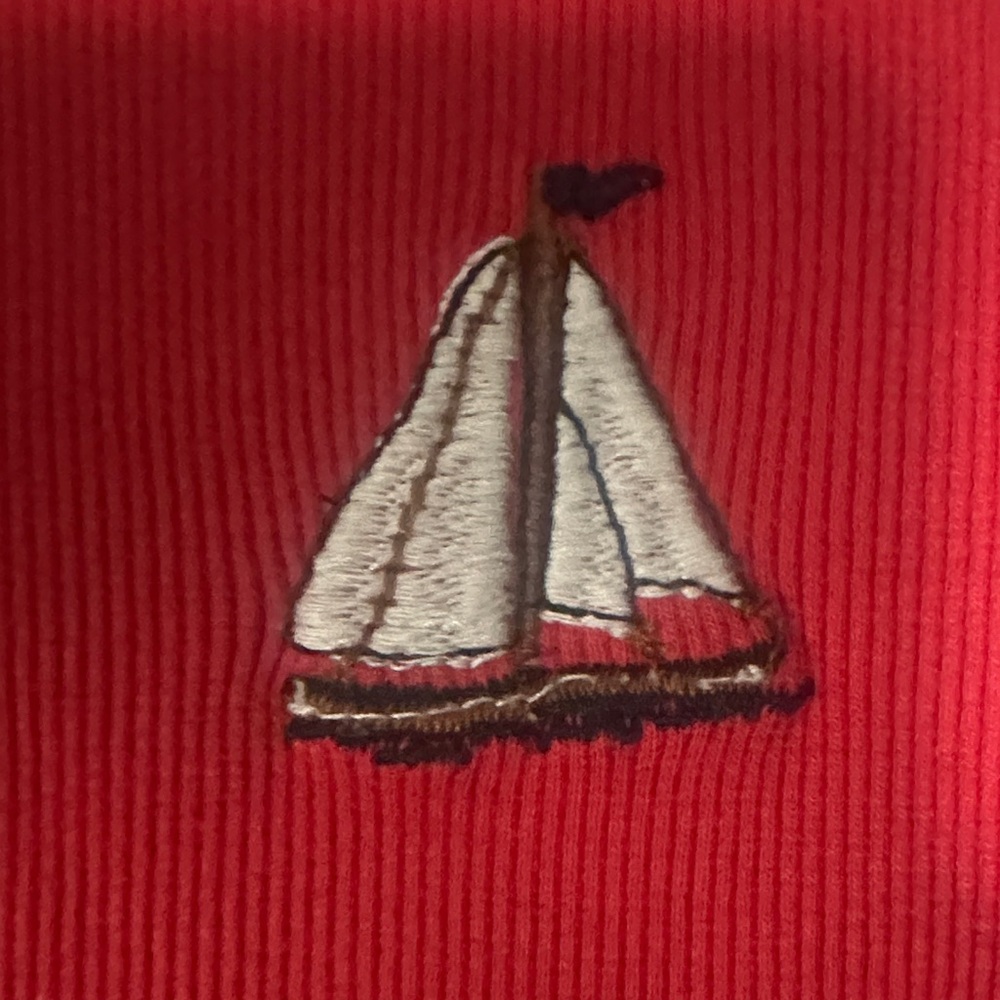 Maeve Ribbed Embroidered Sailboat Tee - Picture 3 of 3